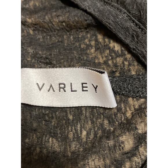 Varley Women's Black V-neck Short Sleeve Relaxed Fit Sheer Coverup Blouse Top S - Picture 4 of 5